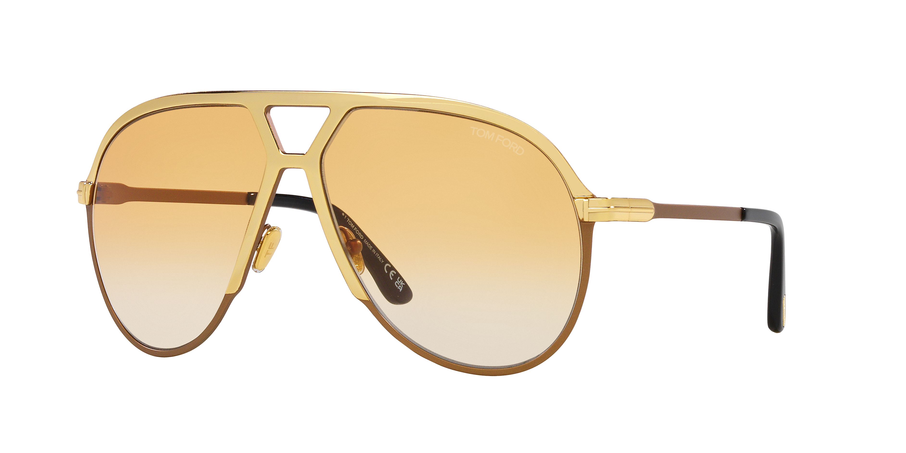 Tom Ford Xavier TF XXL (64 - 14) with Brown lenses and Gold frame