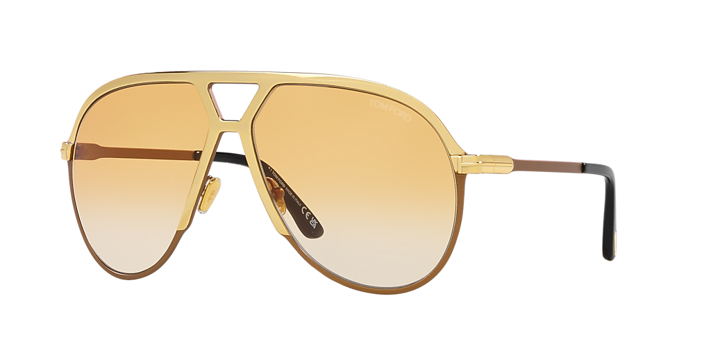Tom Ford Xavier TF XXL (64 - 14) with Brown lenses and Gold frame