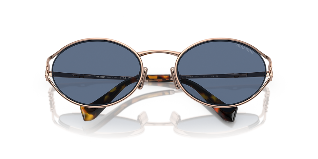 Miu Miu MU 52YS L (54 - 21) com Lentes Azul e Armação Rosa