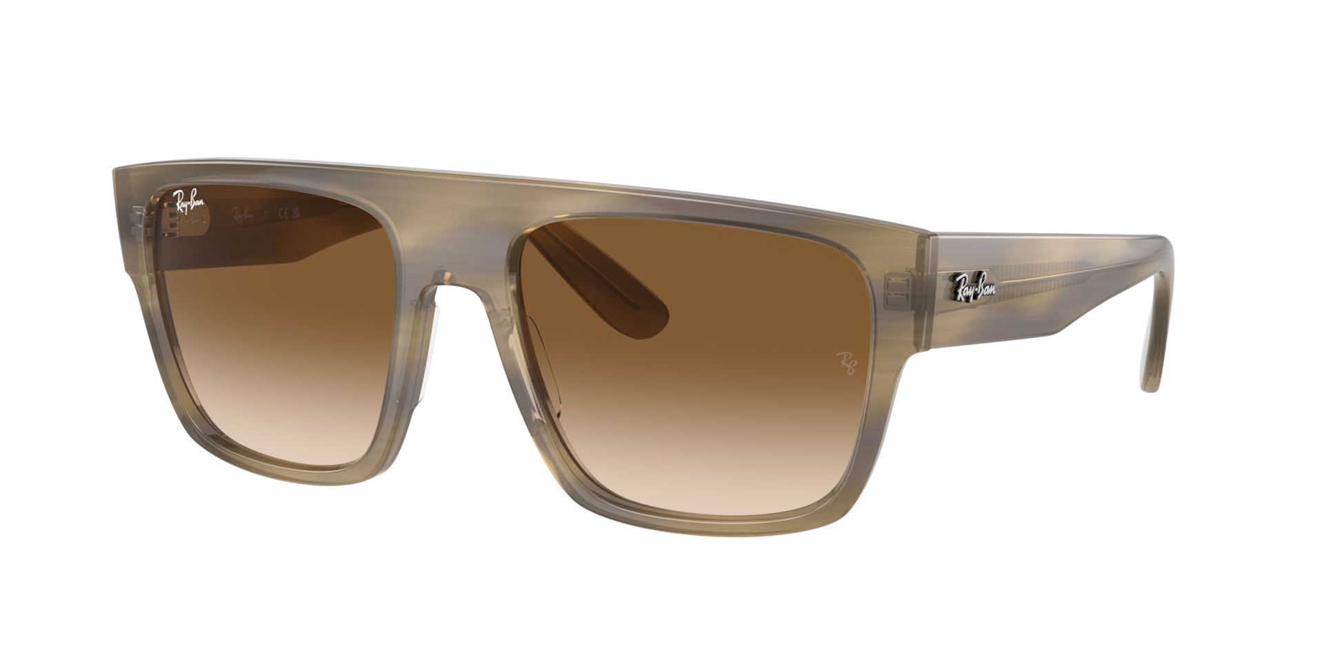 Ray-Ban Unisex Sunglass Drifter -  Frame color: Striped Green, Lens color: Clear & Brown