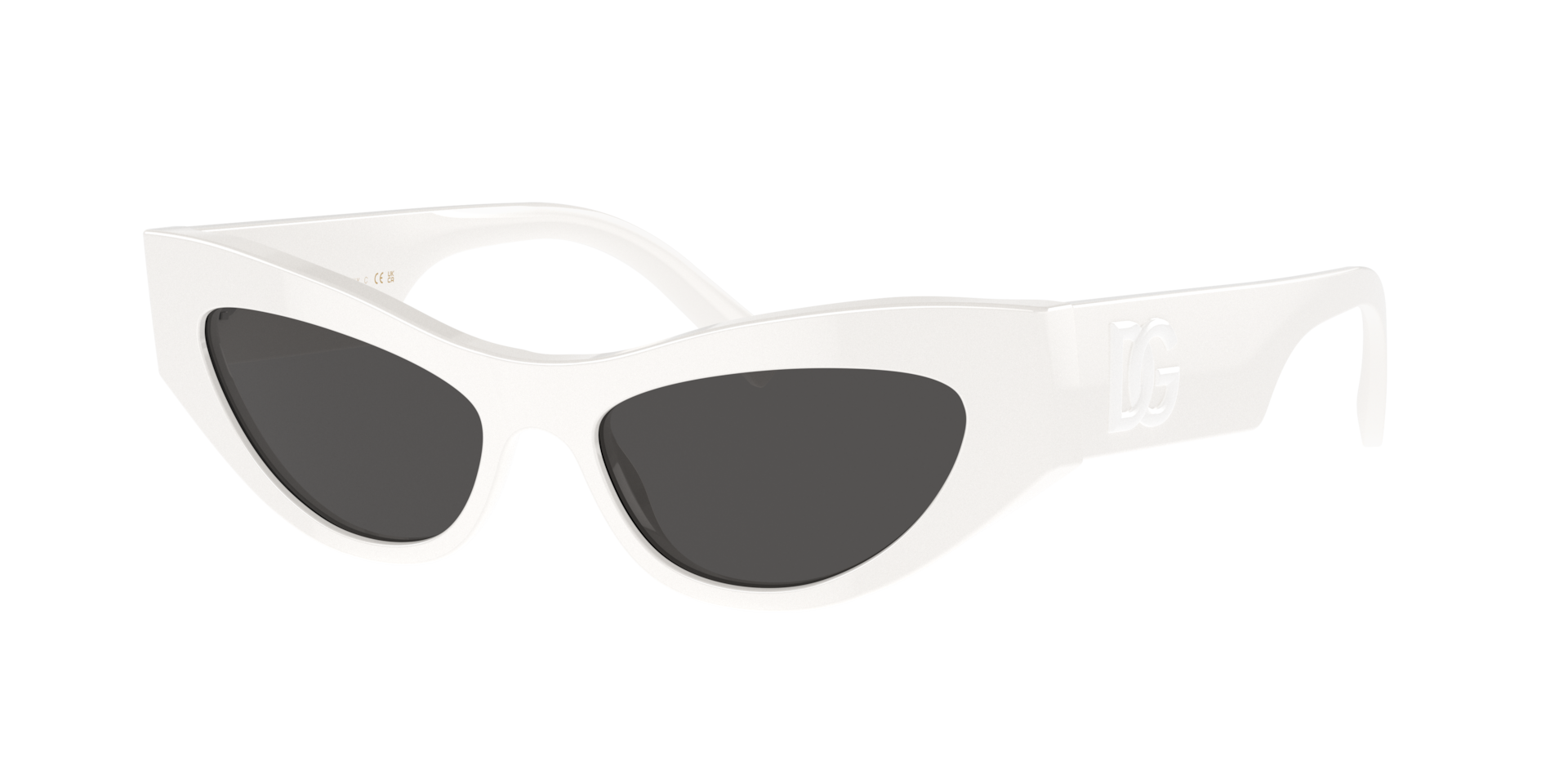 Dolce&Gabbana Frau Sunglass DG4450 - Rahmenfarbe: Weiß, Linsenfarbe: Dunkelgrau