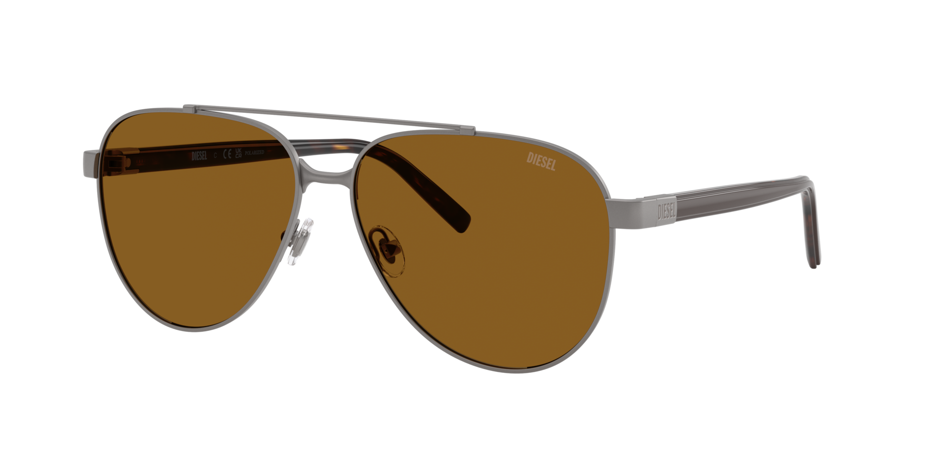 Diesel Unisex Sunglass DL1021 -  Framekleur: Mat Staalgrijs, Lenskleur: Bruin