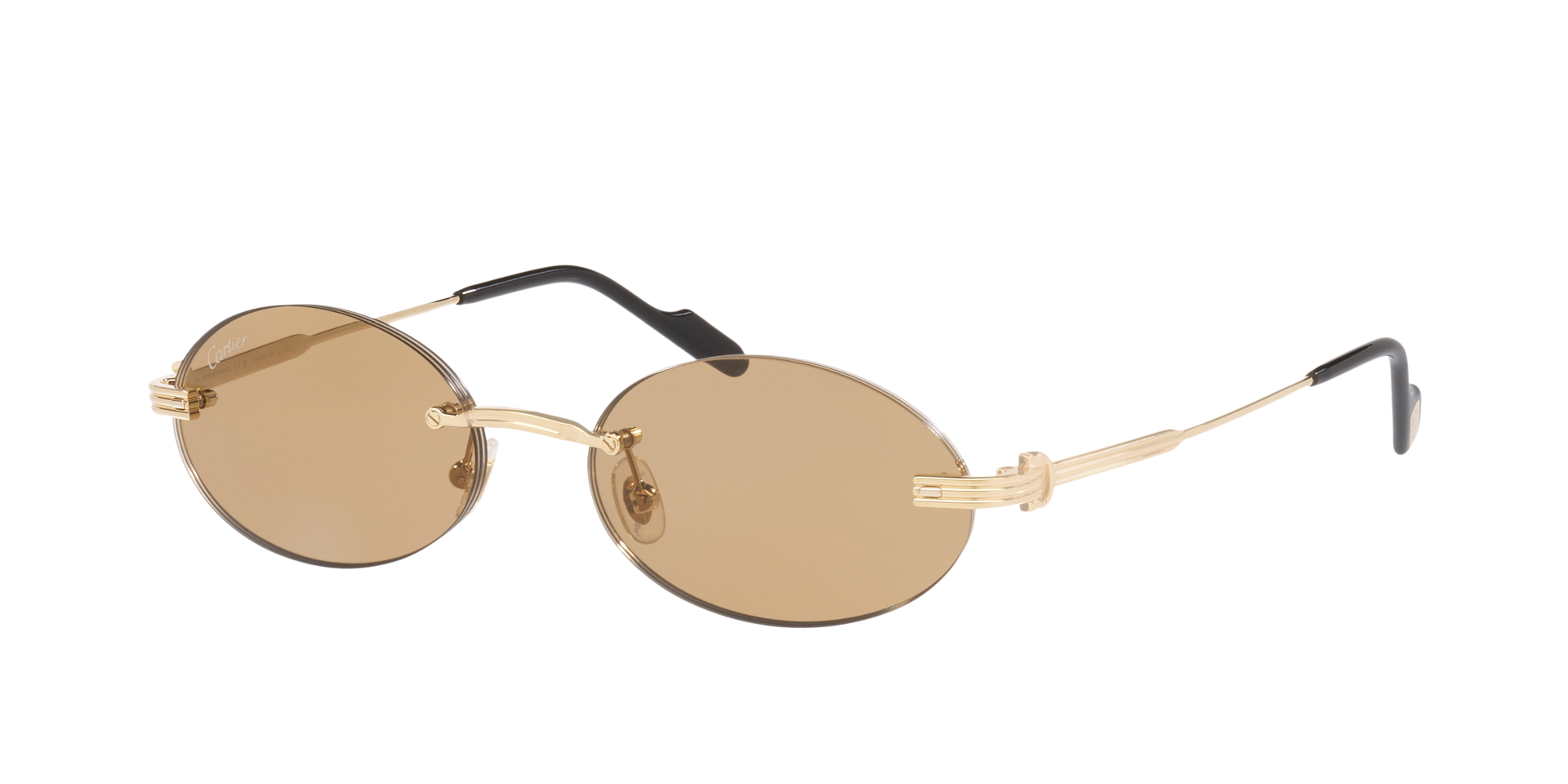 Cartier Unisex Sunglass CT0615S -  Frame color: Gold Black, Lens color: Brown