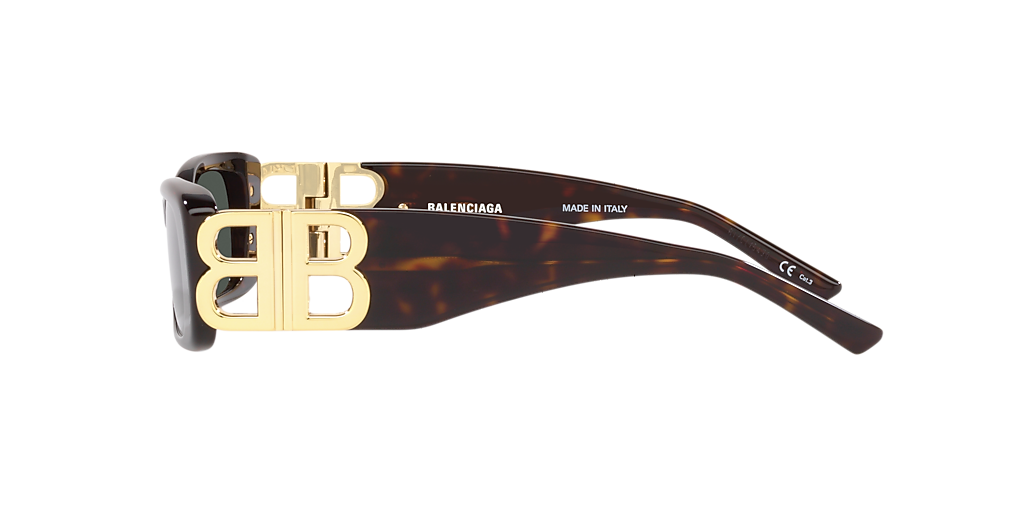 Balenciaga BB0096S XS (51 - 18) with Green lenses and Brown frame