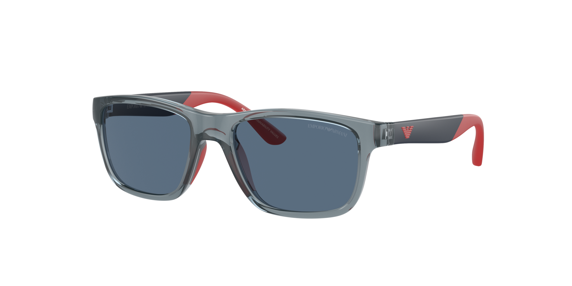Emporio Armani Unisex Sunglass EK4002 Kids -  Frame color: Shiny Transparent Blue, Lens color: Dark Blue