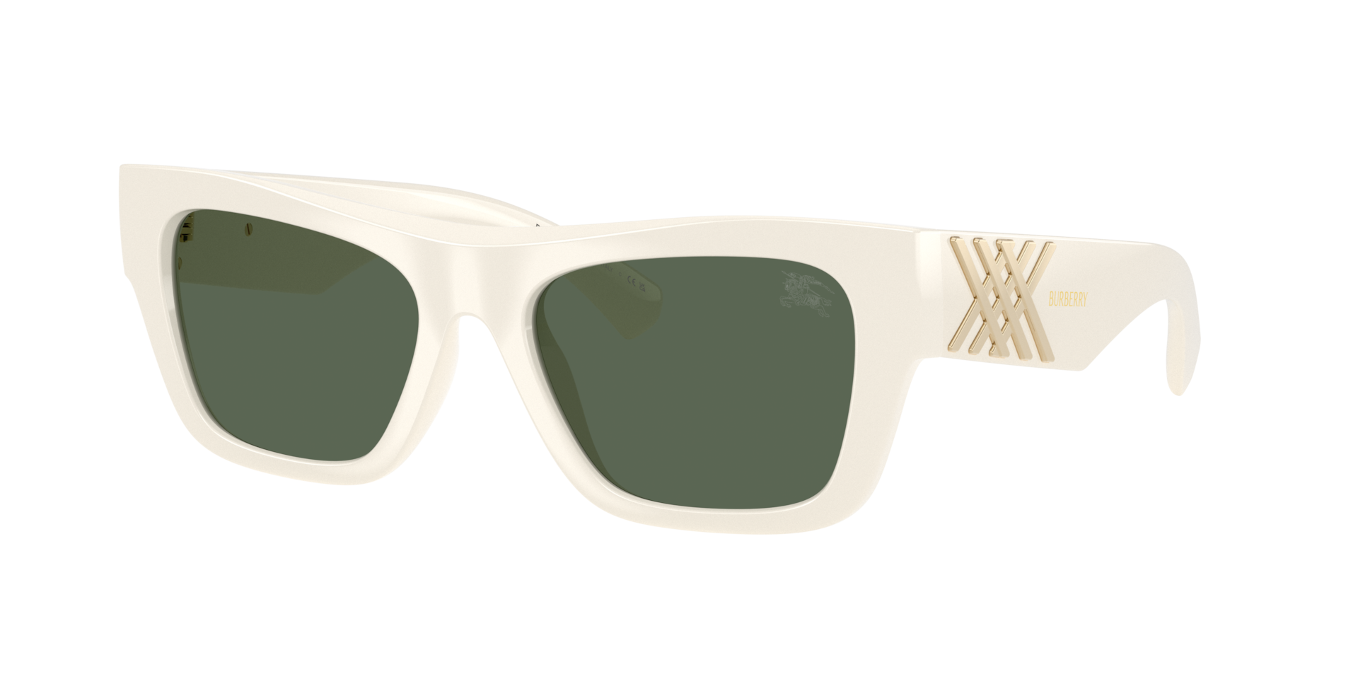 Burberry Woman Sunglass BE4490U -  Frame color: White, Lens color: Dark Green