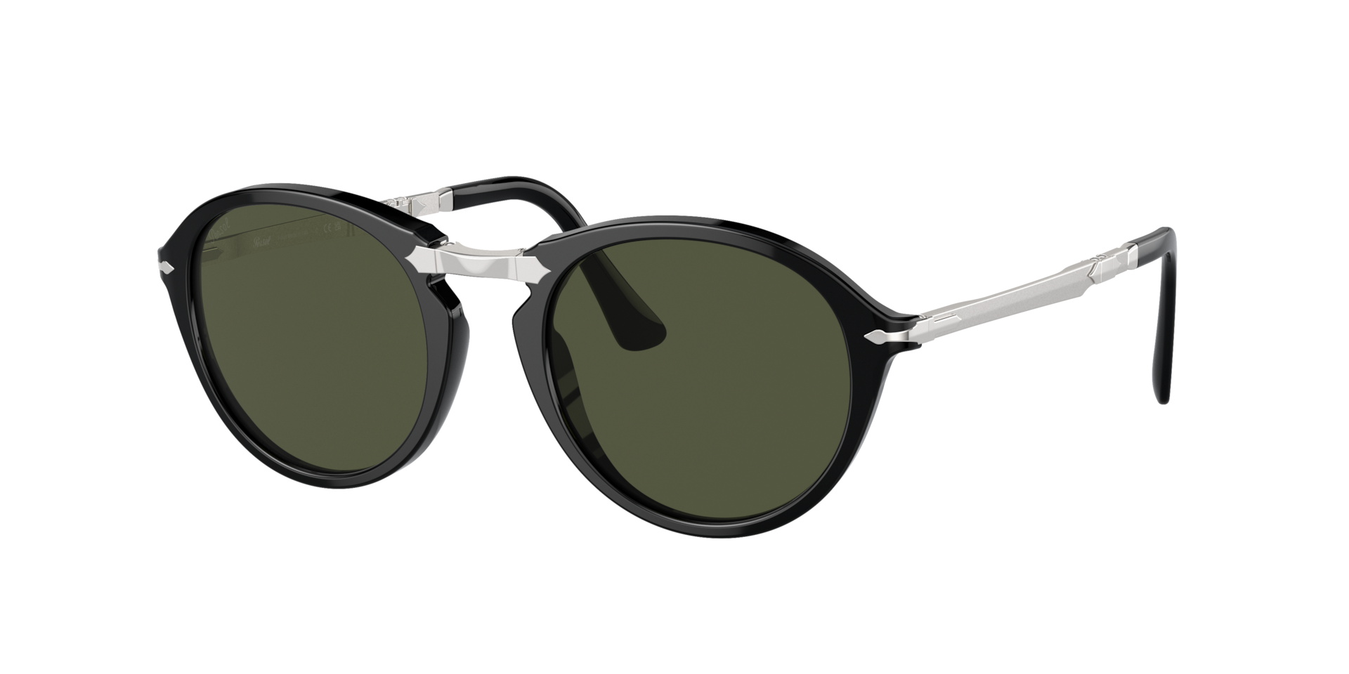 Persol Unisex Sunglass PO3274S -  Frame color: Black, Lens color: Green