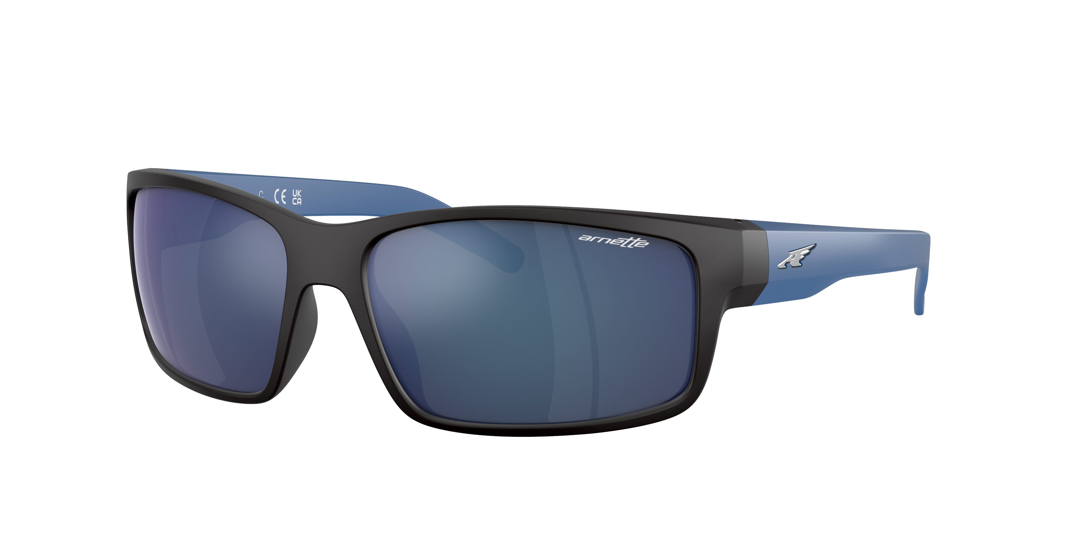 Arnette Man Sunglass Fastball -  Frame color: Rubber Black, Lens color: Blue Mirror