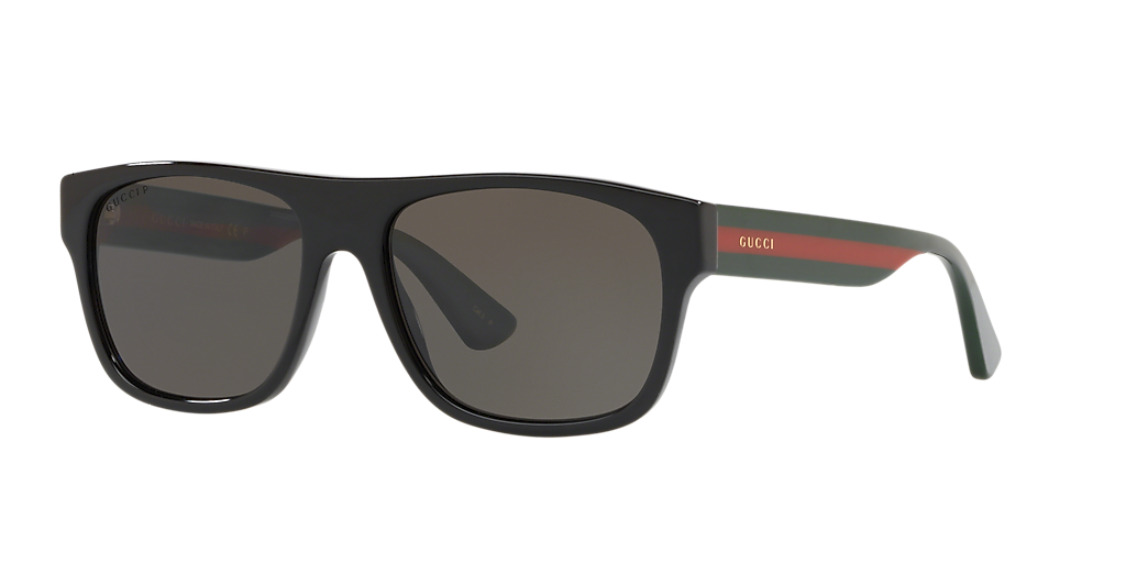 Gucci GG0341S M (56 - 17) with Grey lenses and Black frame