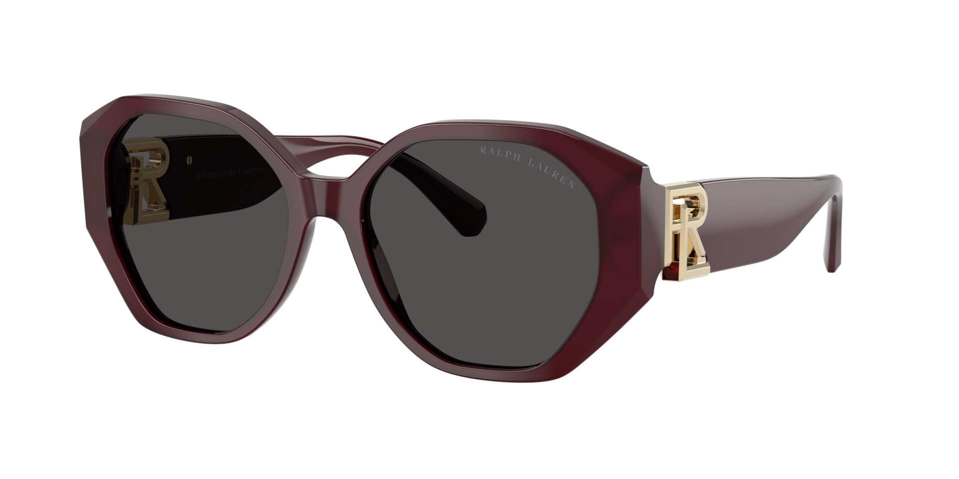 Ralph Lauren Femme Sunglass The Juliette - Couleur du Monture: Bordeaux uni, Couleur de Lentille: Gris foncé