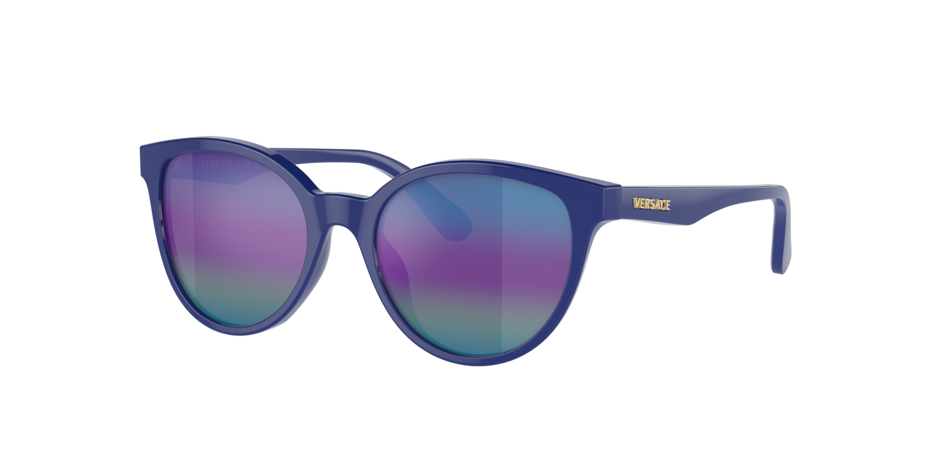 Versace Sunglass VK4427U Kids - Couleur du Monture: Bleu, Couleur de Lentille: Miroir Marron foncé et Arc-en-ciel