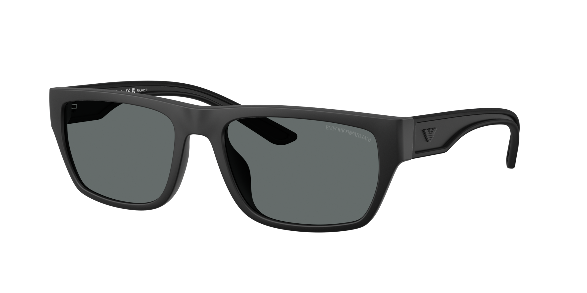 Emporio Armani Homme Sunglass EA4267U - Couleur du Monture: Noir mat caoutchouté, Couleur de Lentille: Gris foncé Polarisé