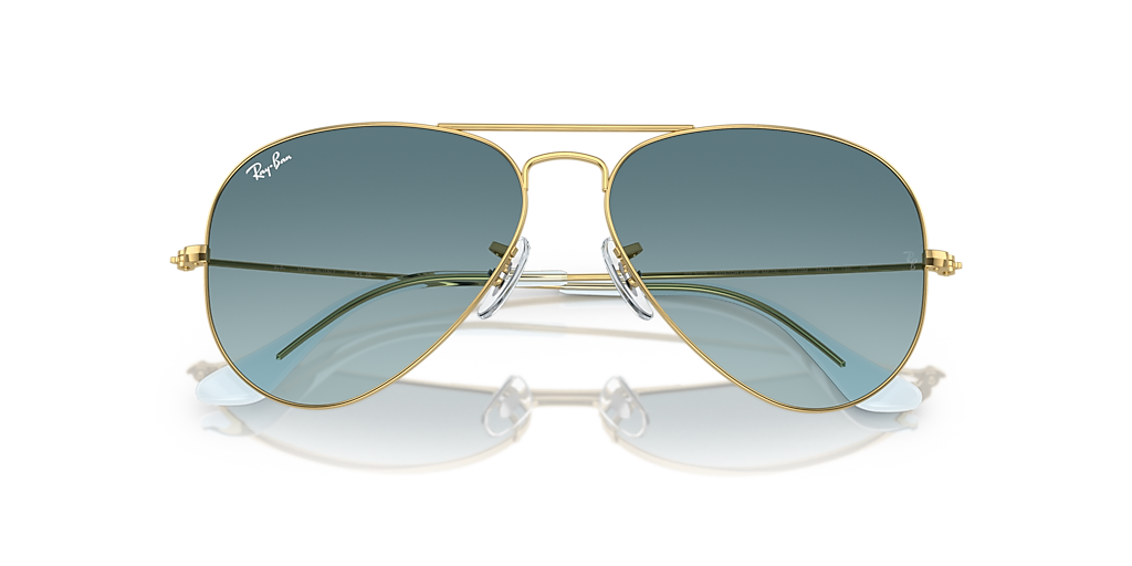 Ray-Ban Aviator Gradient XL (58 - 14) with Blue lenses and Gold