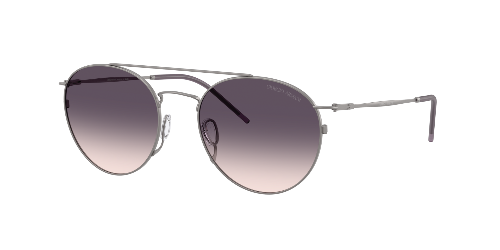 Giorgio Armani Pink Man Ar6183 300336 Sunglasses Metal Grey Round Normal Nuanced - Image 2