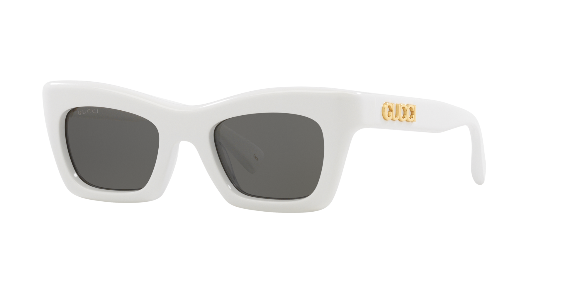Gucci GG1773S XS (50 - 21) com Lentes Cinza e Armação Branco