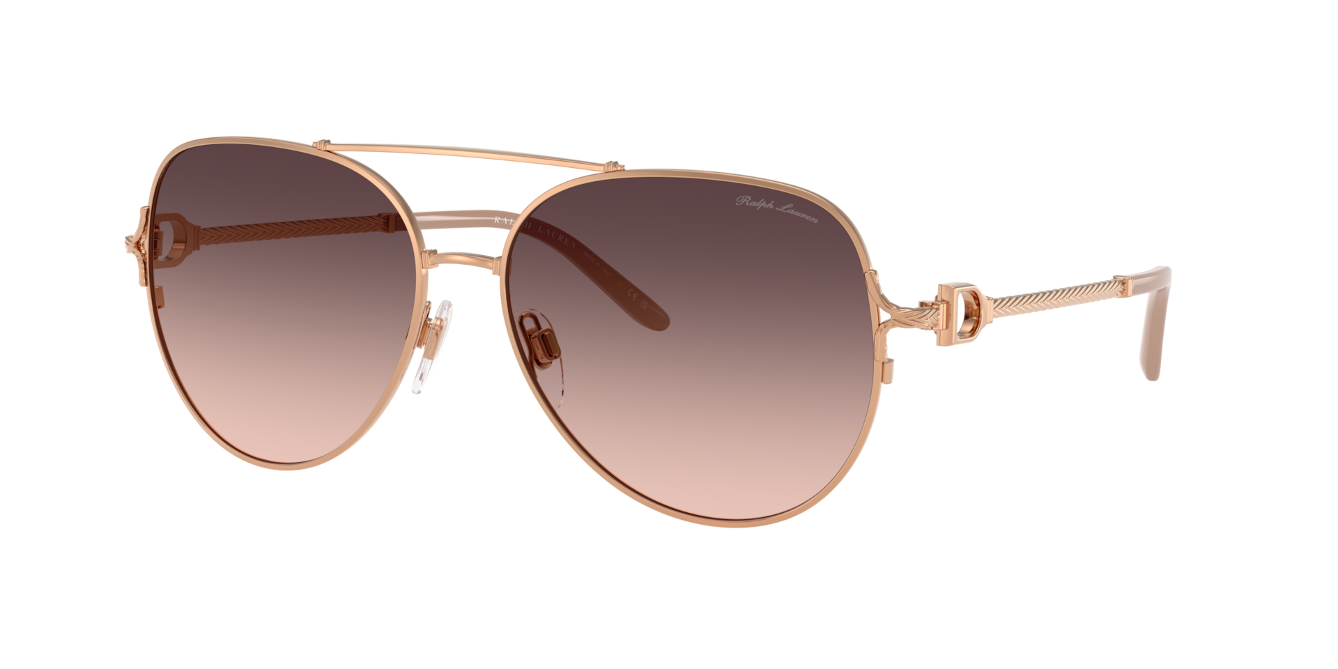 Ralph Lauren Femme Sunglass RL7087 - Couleur du Monture: Or rose brillant, Couleur de Lentille: Dégradé gris/rose