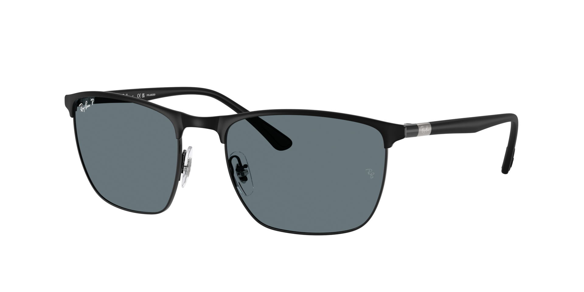 Ray-Ban Unisex Sunglass RB3686 -  Framekleur: Zwart, Lenskleur: Donkerblauw gepolariseerd