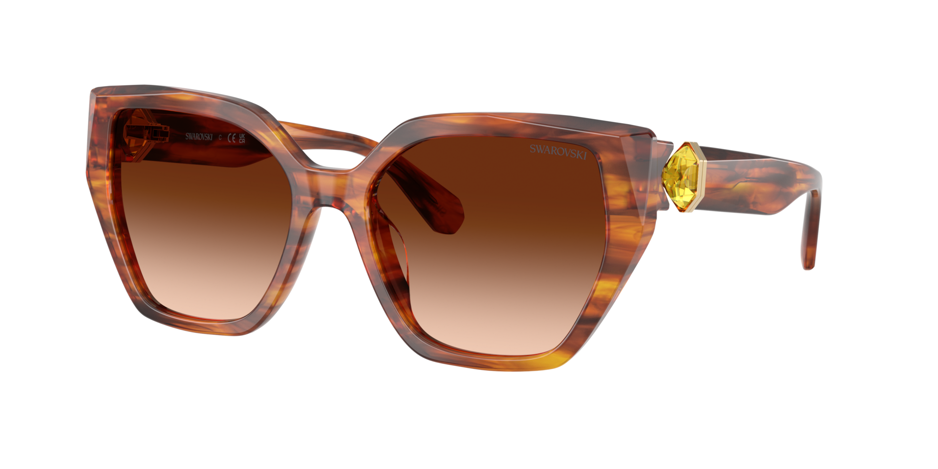 Swarovski Woman Sunglass SK6044U -  Frame color: Striped Brown, Lens color: Brown Gradient
