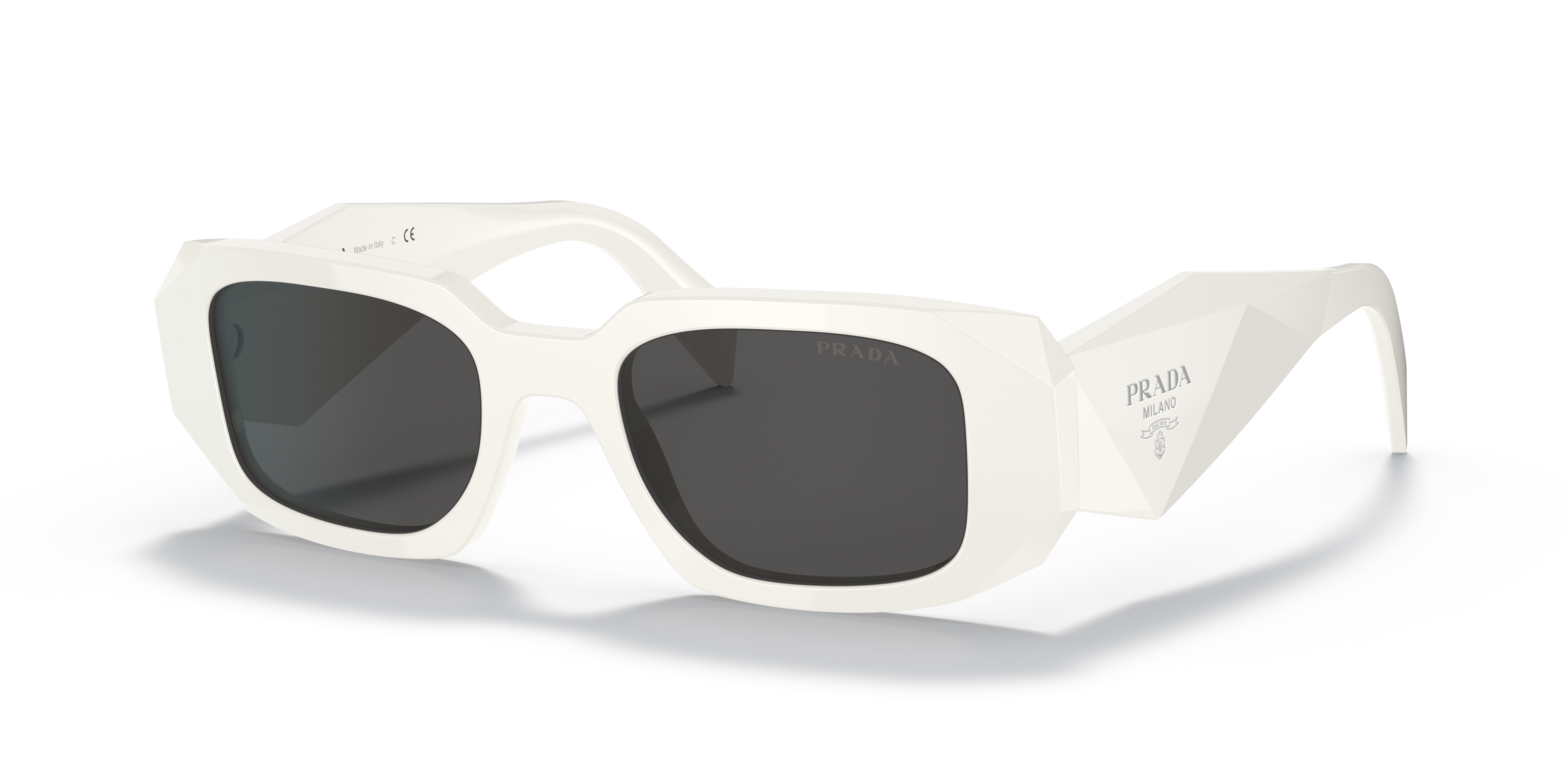 Prada PR 17WS S (49 - 20) with Grey lenses and White frame