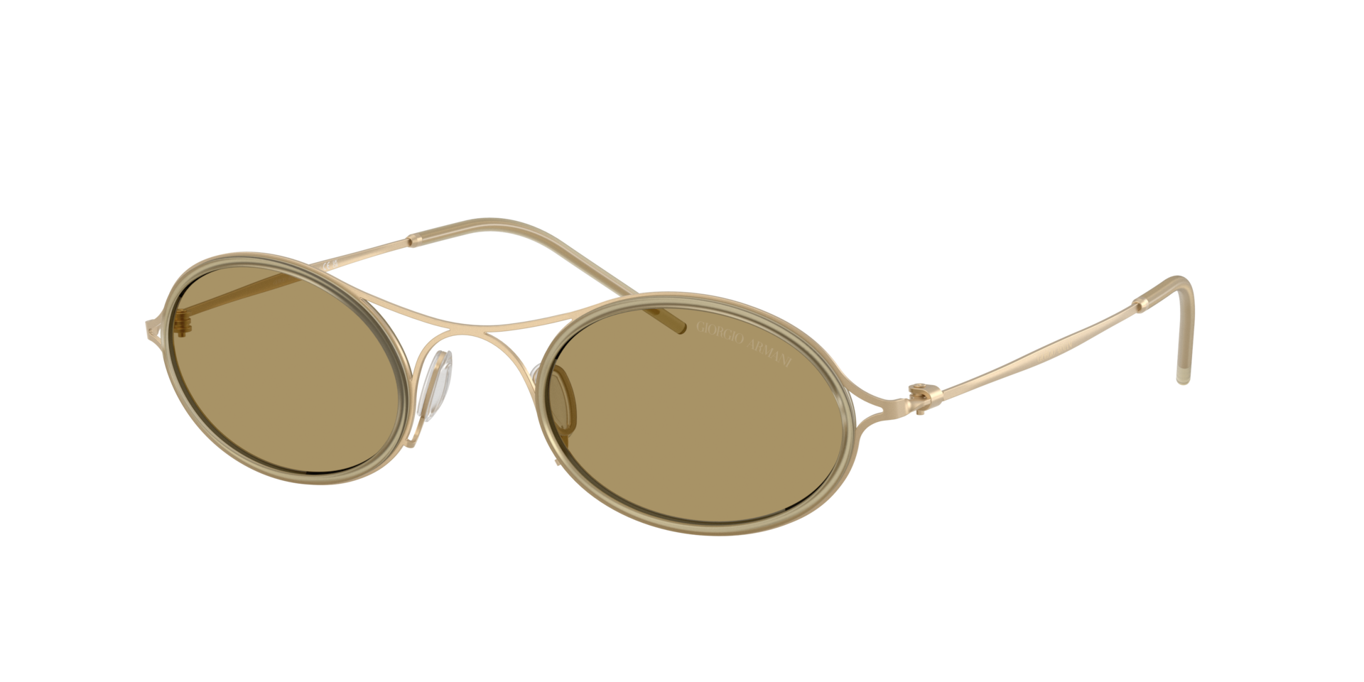 Giorgio Armani Man Sunglass AR6187 -  Frame color: Matte Pale Gold, Lens color: Green Olive