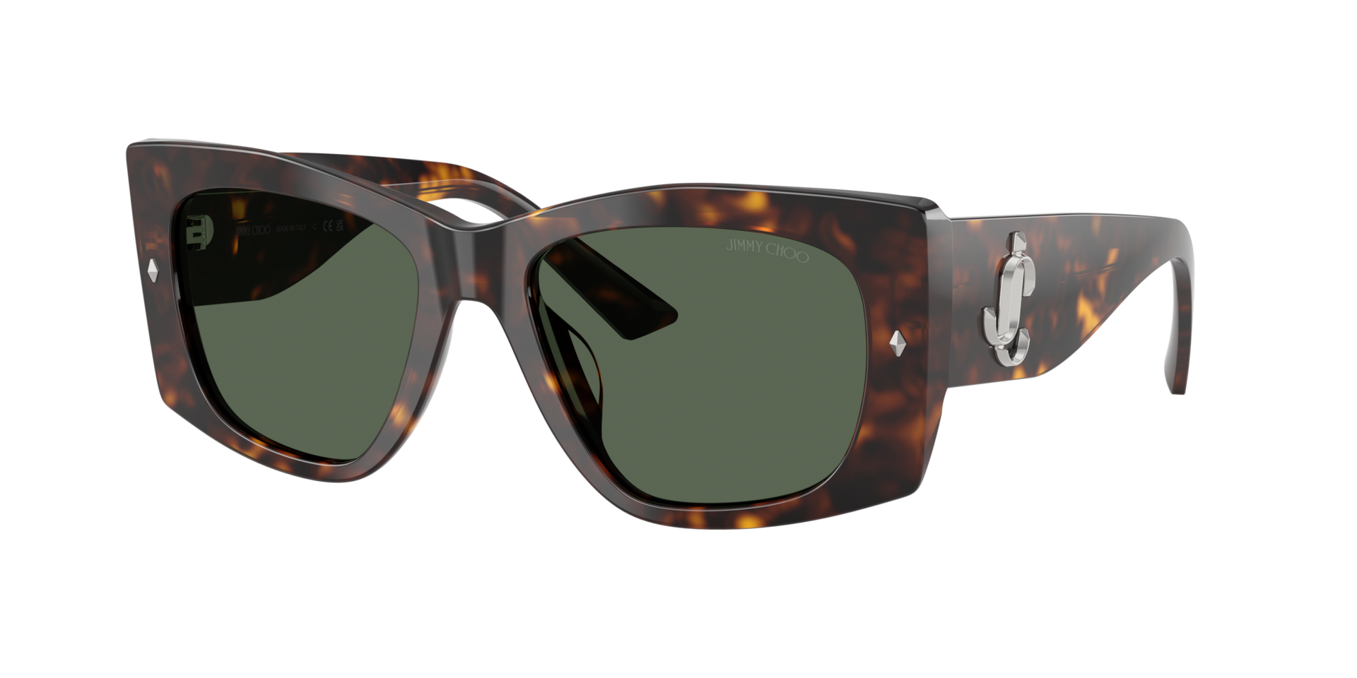 Jimmy Choo Damen Dunkelgrün Frau Sunglass Jc5061u - Rahmenfarbe: Havana, Linsenfarbe: