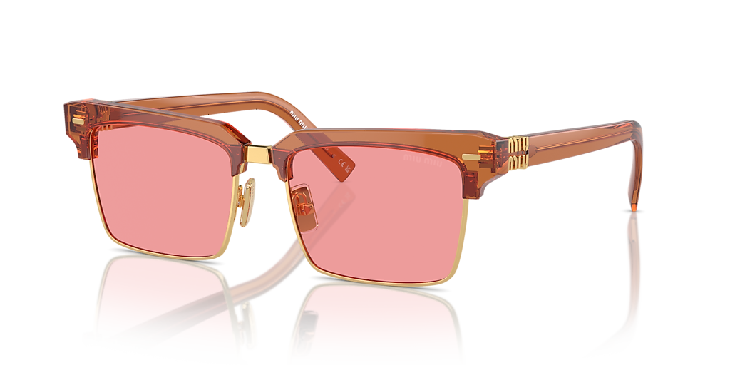 Miu Miu MU 10ZS M (54 - 17) with Pink lenses and Brown frame