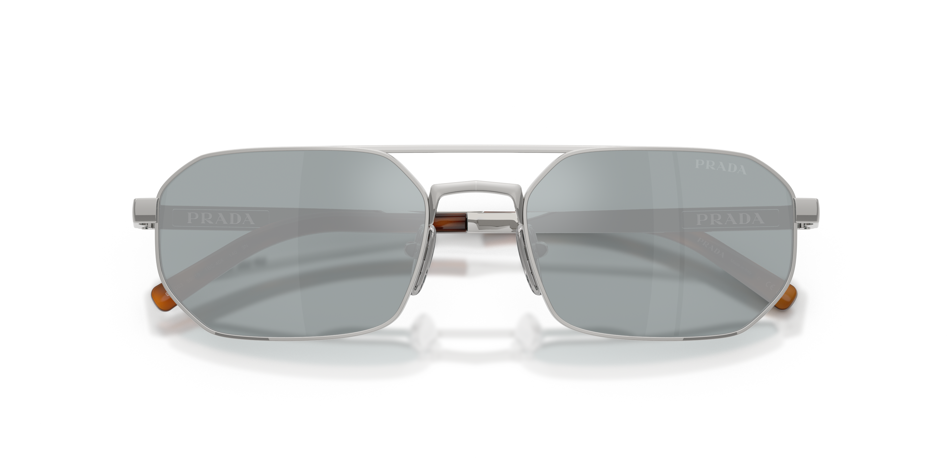 Prada PR D53S L (55 - 19) with Blue lenses and Silver frame