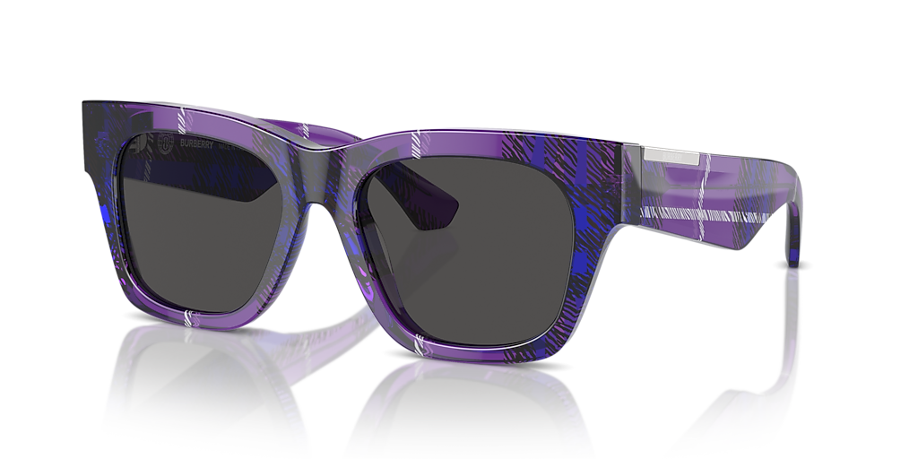 Burberry Violet Sunglasses Classic Rectangular Design 1990s Burberry Purple Check Rectangular Frame Tinted  main image 3
