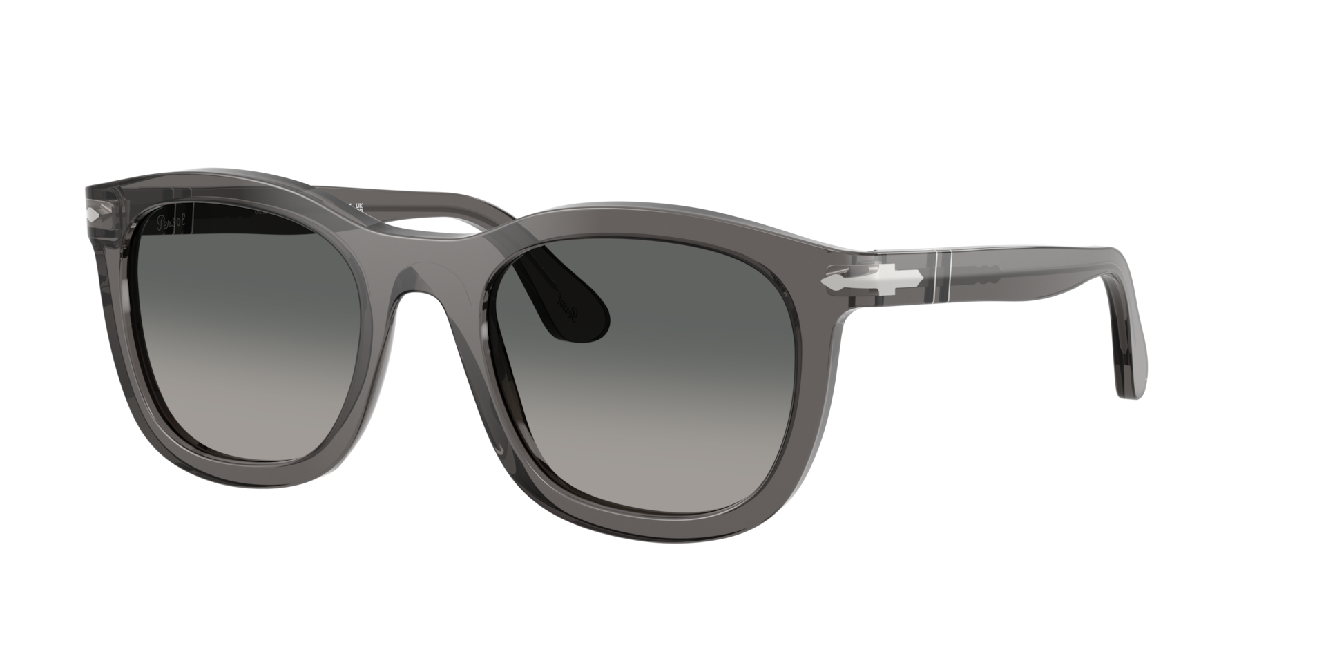Persol Unisex Sunglass PO3395S - Rahmenfarbe: Grau transparent, Linsenfarbe: Hellgrau Verlauf Dunkelgrau