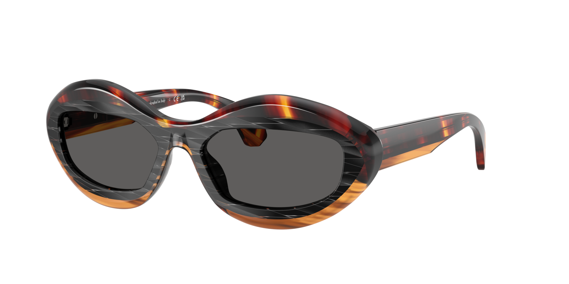 Alain Mikli Woman Sunglass A05517 -  Frame color: Havana/Black Rhombus/Havana, Lens color: Dark Grey