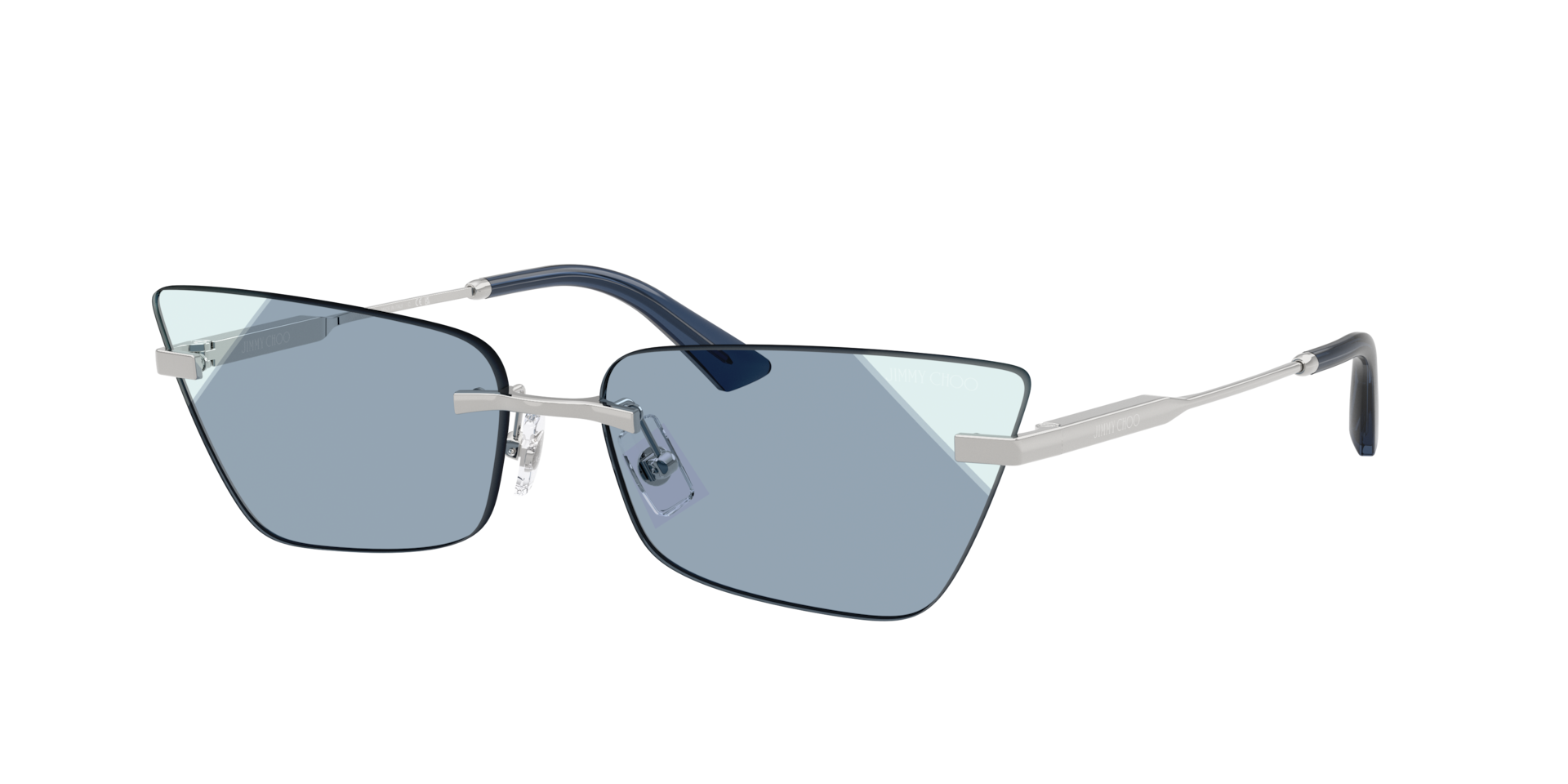 Jimmy Choo Mujer Azul Celeste Y Azul Degradado Sunglass Jc4012 - Color Del Marco: Plateado, Color De La Lente: