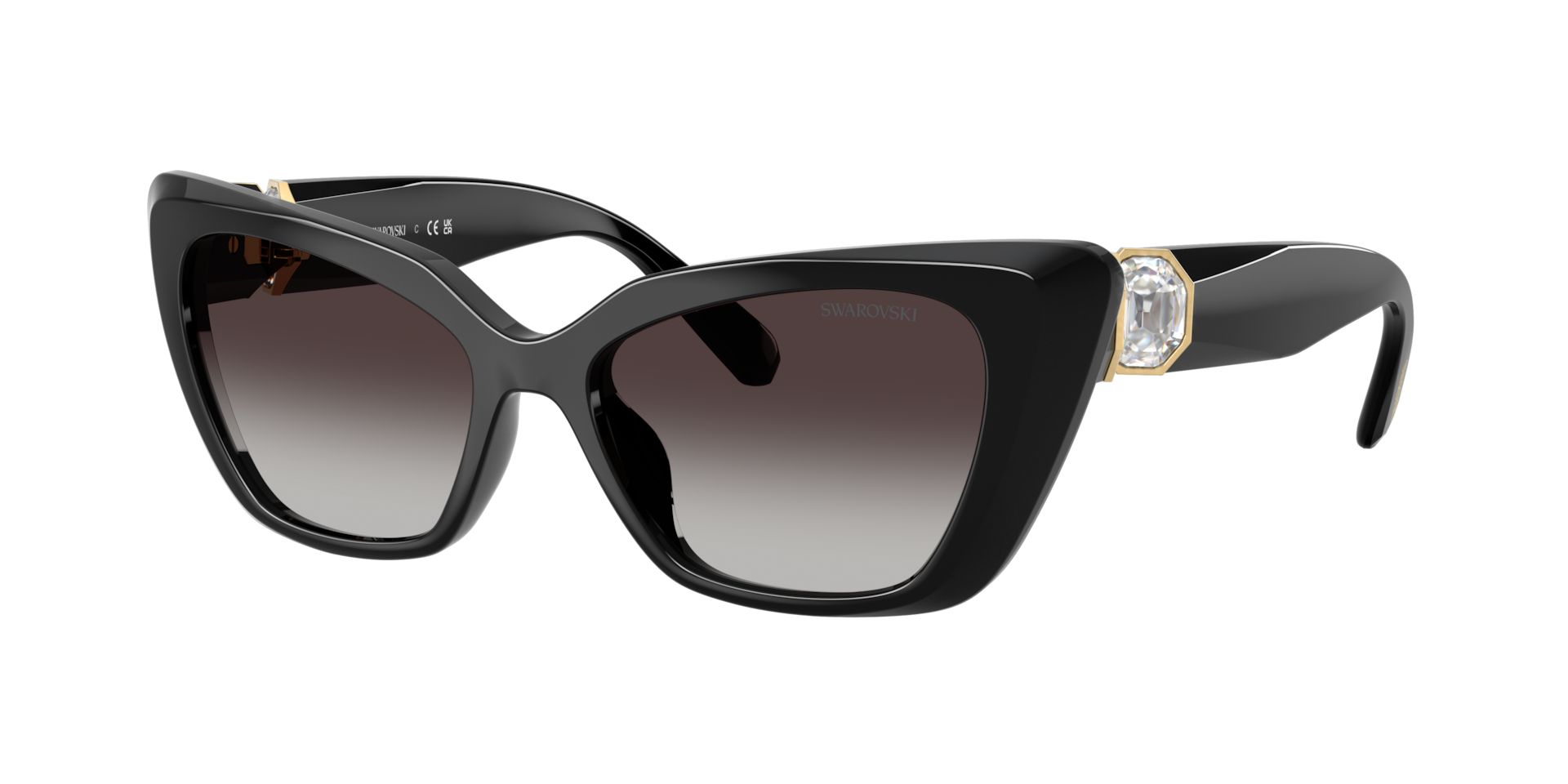 Swarovski Woman Sunglass SK6047 -  Frame color: Black, Lens color: Grey Gradient