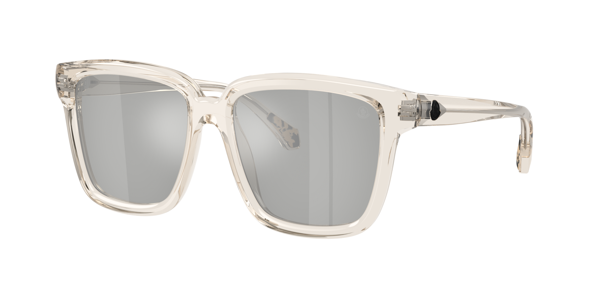 Moncler Unisex Sunglass ME6026 Clasico - Couleur du Monture Beurre transparent Couleur de Lentille Argent effet miroir 240 €