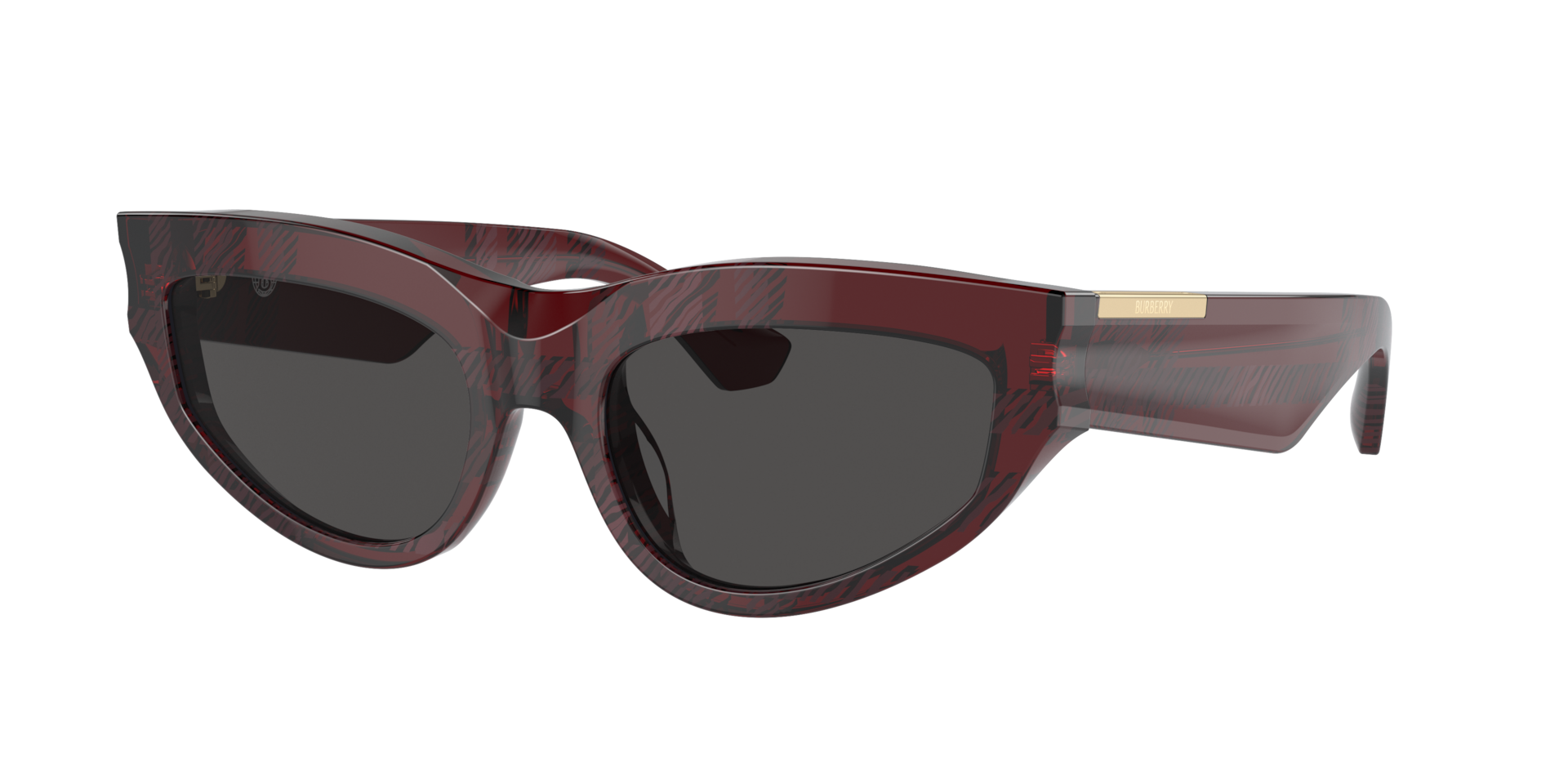 Burberry Woman Sunglass BE4425U -  Frame color: Check Red, Lens color: Dark Grey