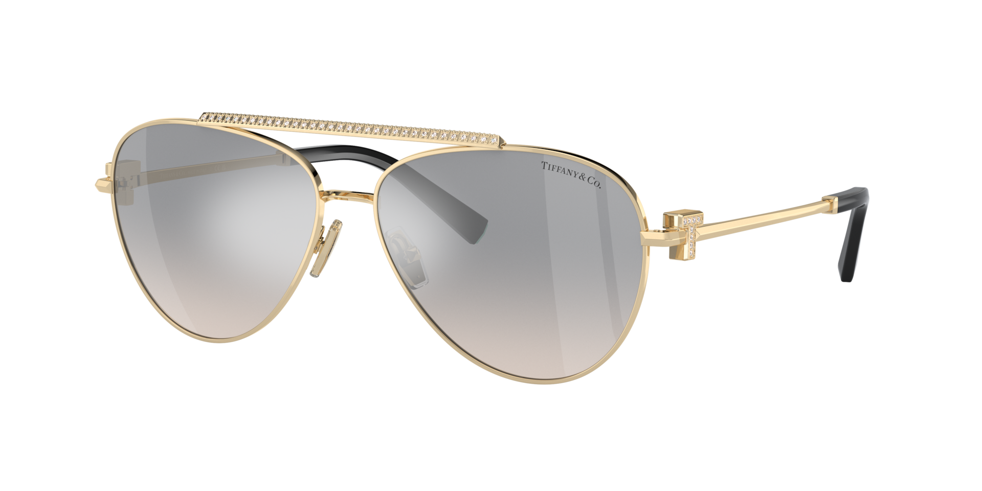 Tiffany & Co. Woman Sunglass TF3101B -  Frame color: Pale Gold, Lens color: Blue Silver