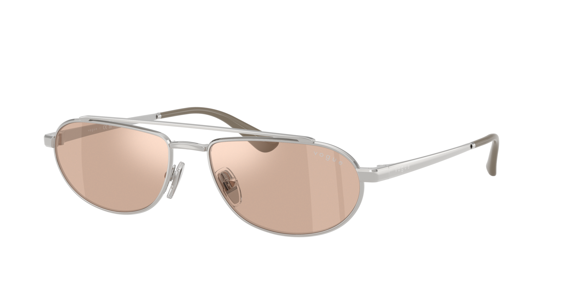 Vogue Eyewear Woman Sunglass VO4371S - Frame color: Silver, Lens color: Light Pink Mirror Silver