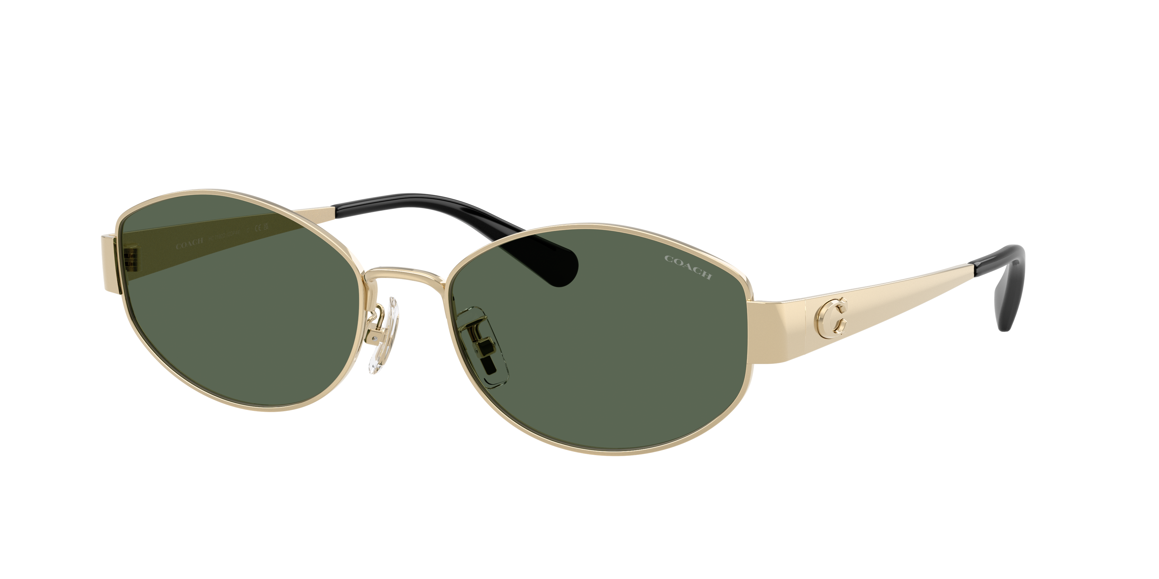 Coach Woman Sunglass CDP44 -  Frame color: Shiny Light Gold, Lens color: Dark Green Solid