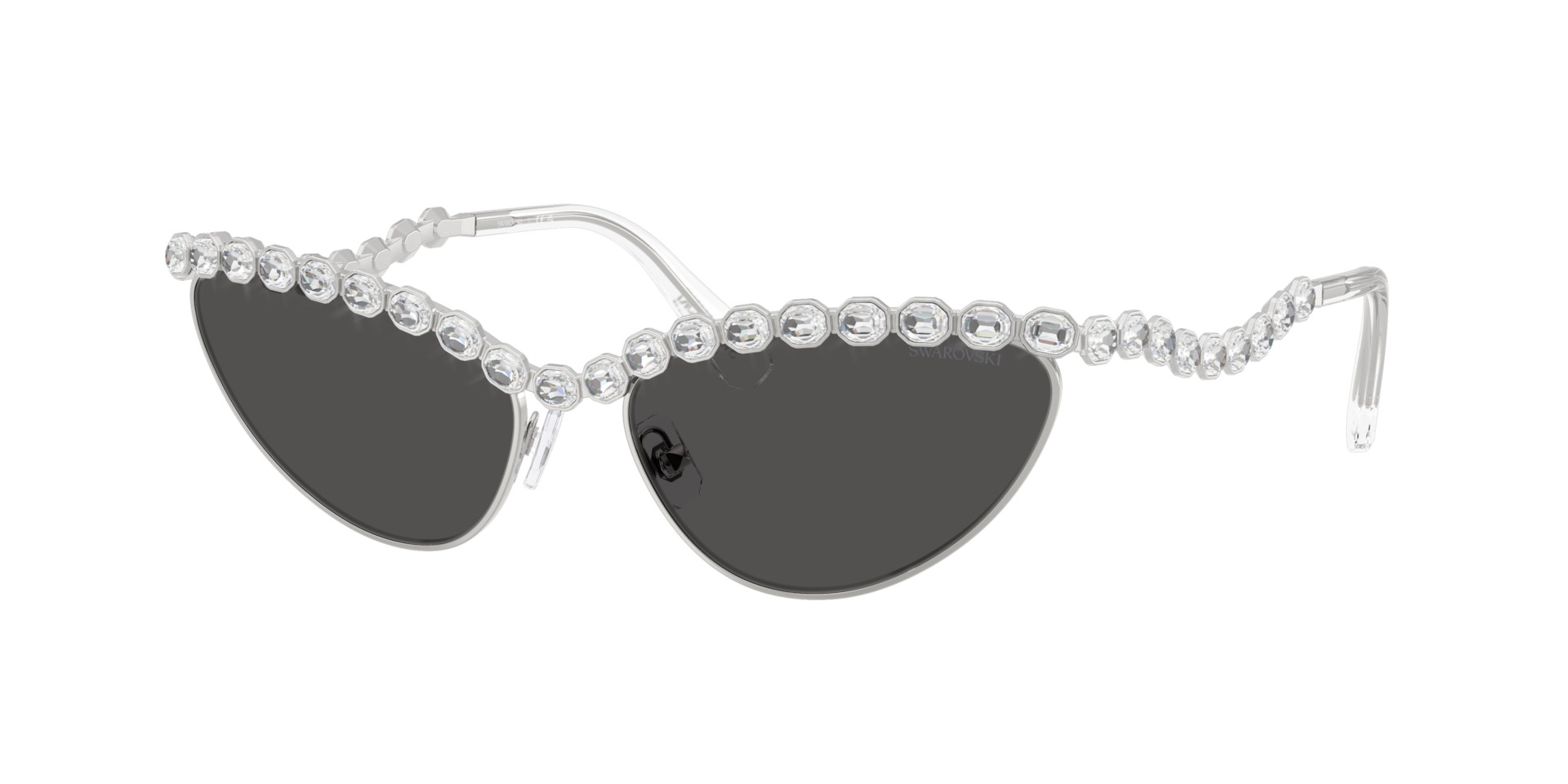 Swarovski Woman Sunglass SK7030 -  Frame color: Silver, Lens color: Dark Grey