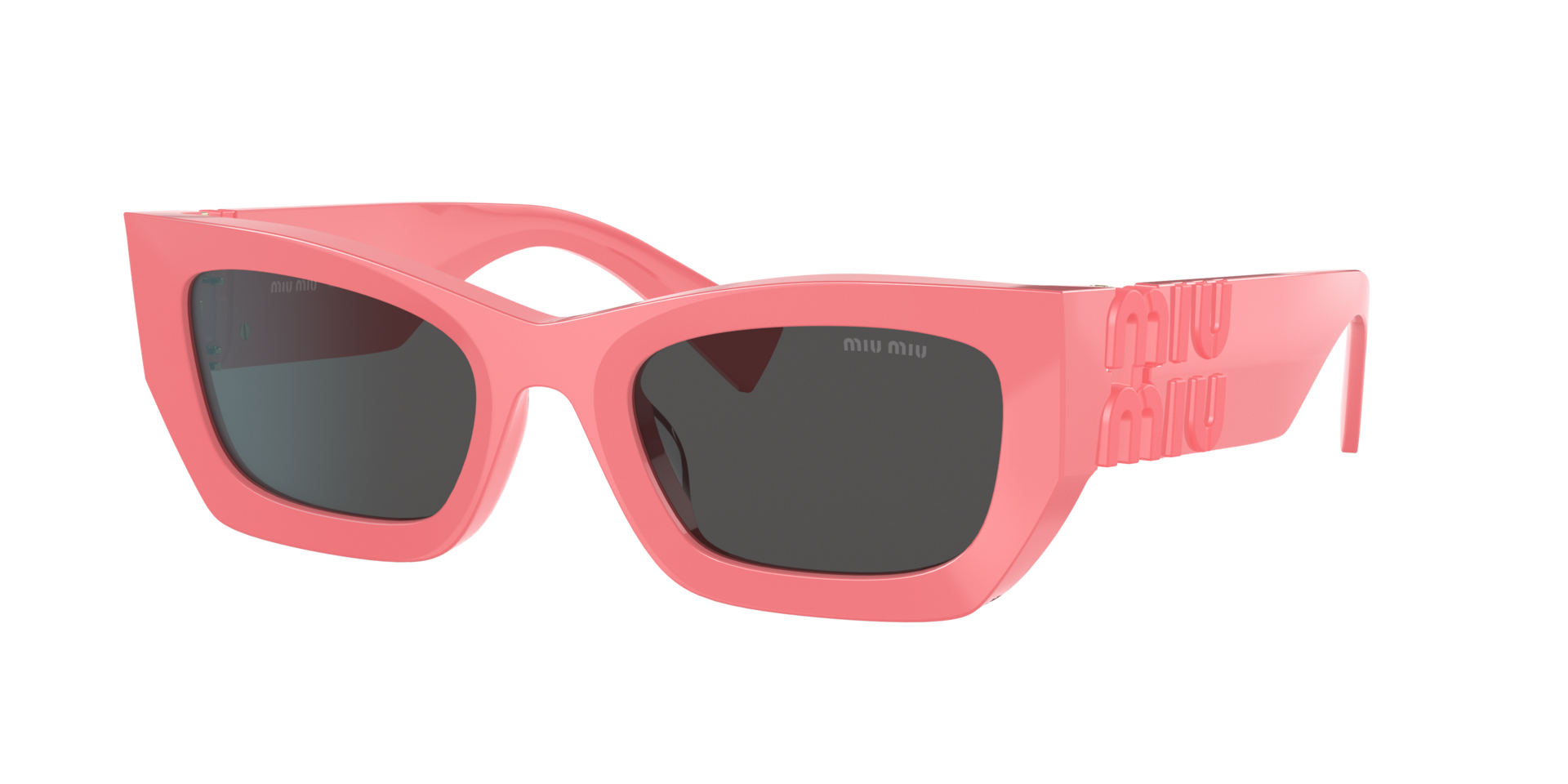 Miu Miu Femme Sunglass MU 09WS Runway - Couleur du Monture: Rose foncé, Couleur de Lentille: Gris foncé