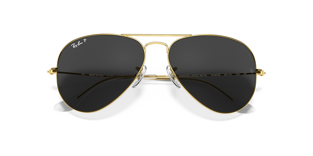 Ray-Ban Aviator Classic XL (58 - 14) with Black lenses and Gold