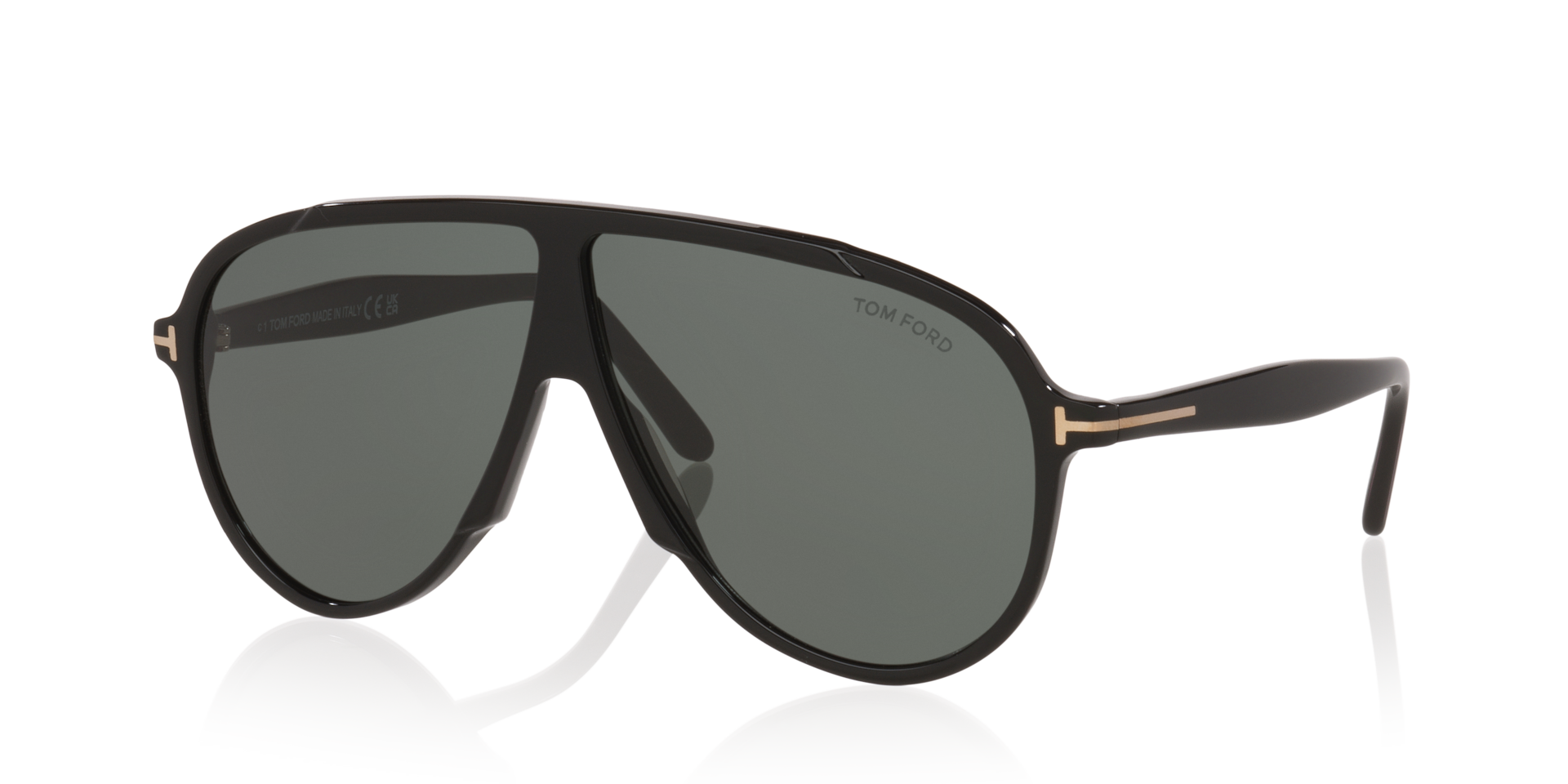 Tom Ford Vladimir XXL (65 - 05) with Green lenses and Black frame