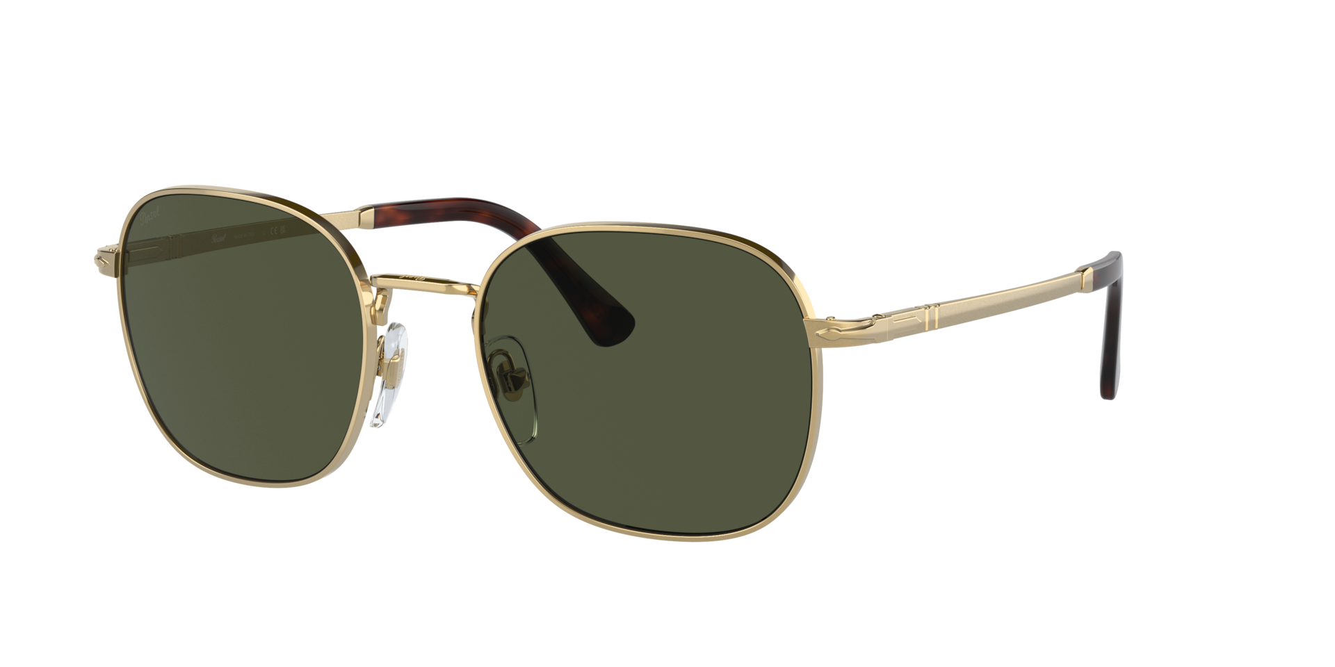 Persol Unisex Sunglass PO1009S -  Frame color: Gold, Lens color: Green