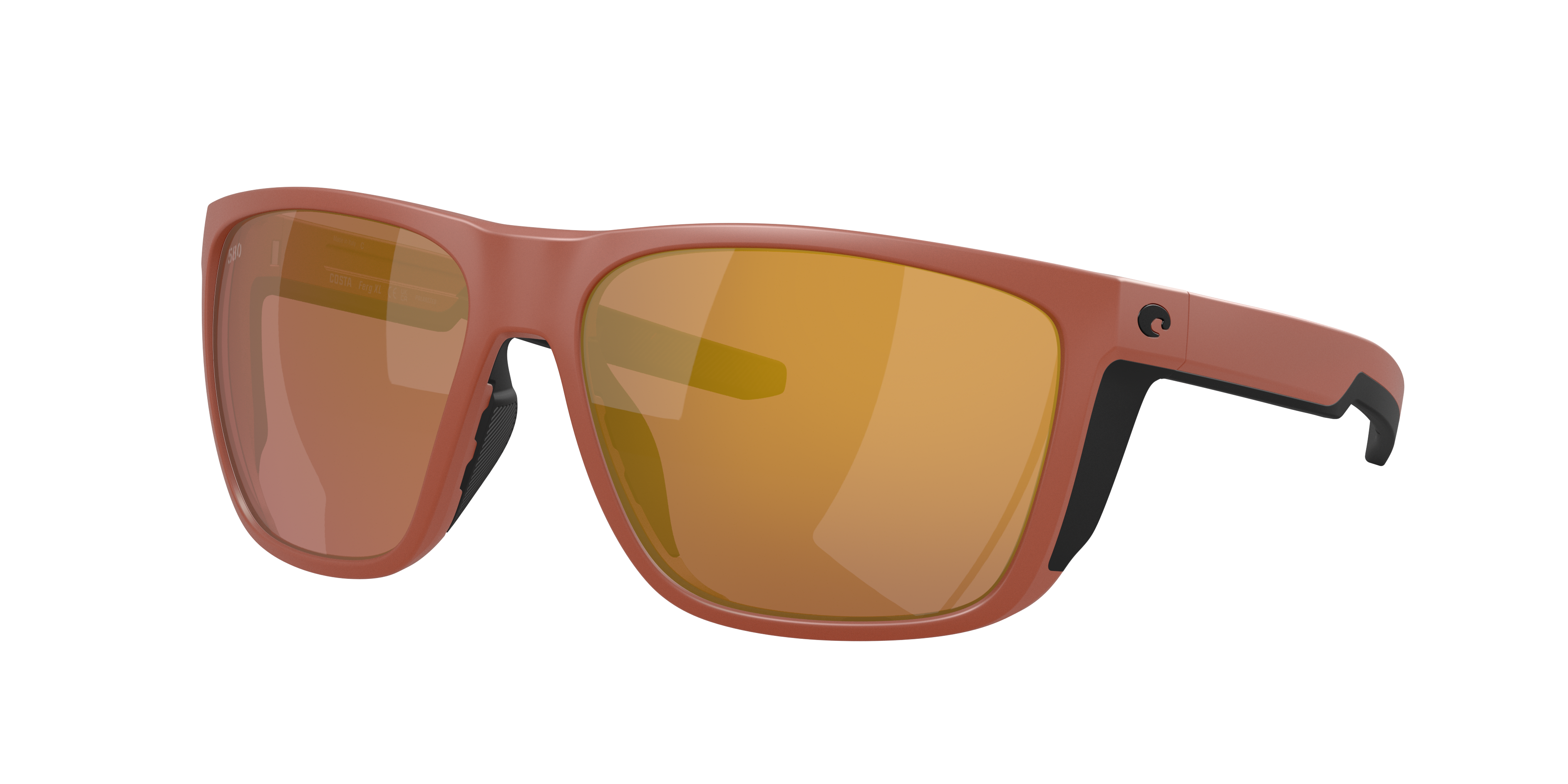 Costa Man Sunglass Ferg XL -  Frame color: Matte Terra Cotta, Lens color: Gold Mirror