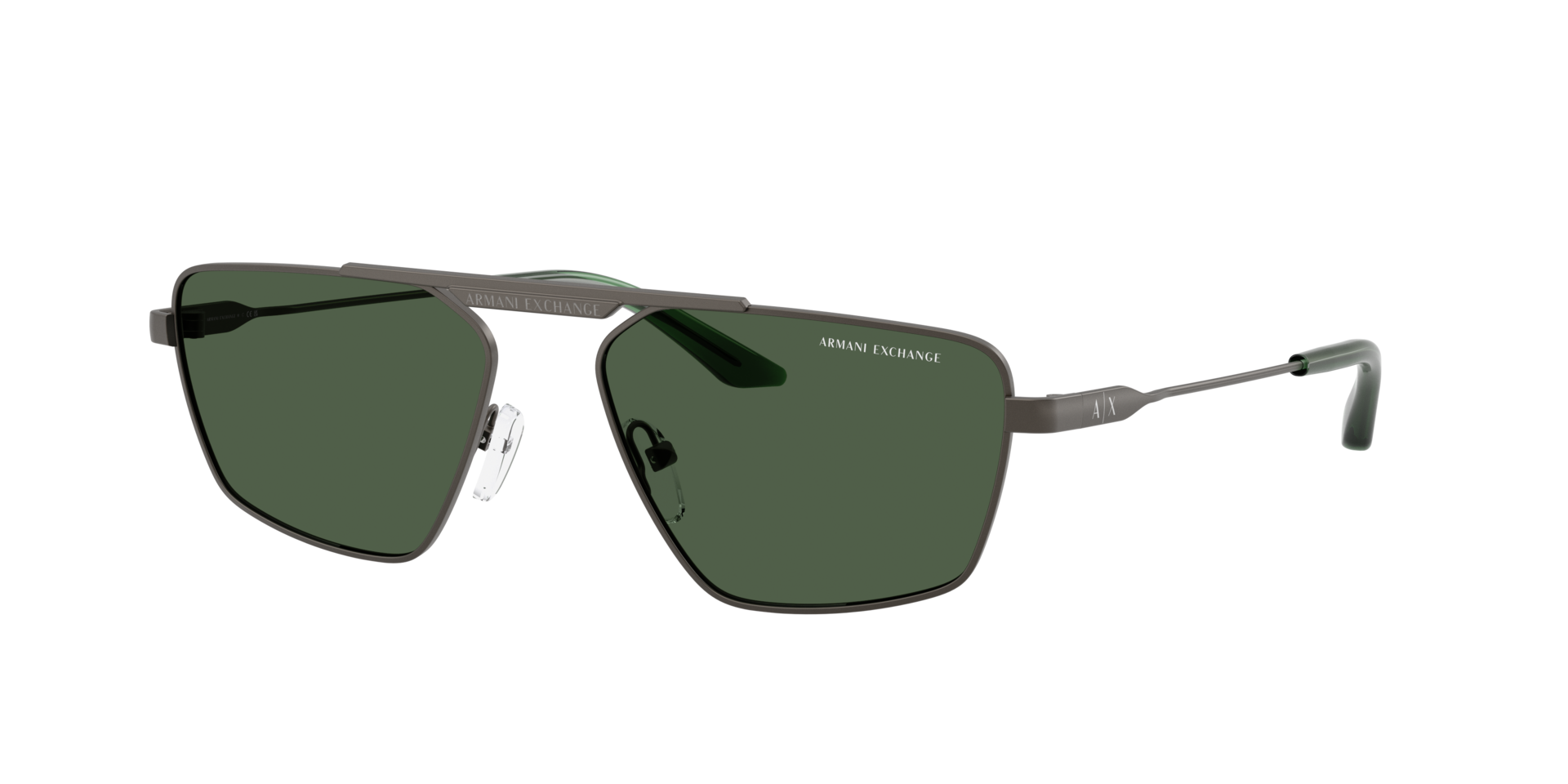 Armani Exchange Unisex Sunglass AX2059S - Couleur du Monture Gris mat Couleur de Lentille Vert fonc 115 €