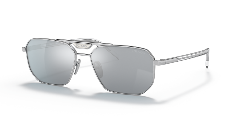 Prada PR 58YS L (57 - 15) com Lentes Prata e Armação Prata