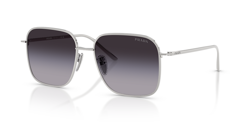 Prada PR C54SD XL (57 - 17) with Grey lenses and Silver frame