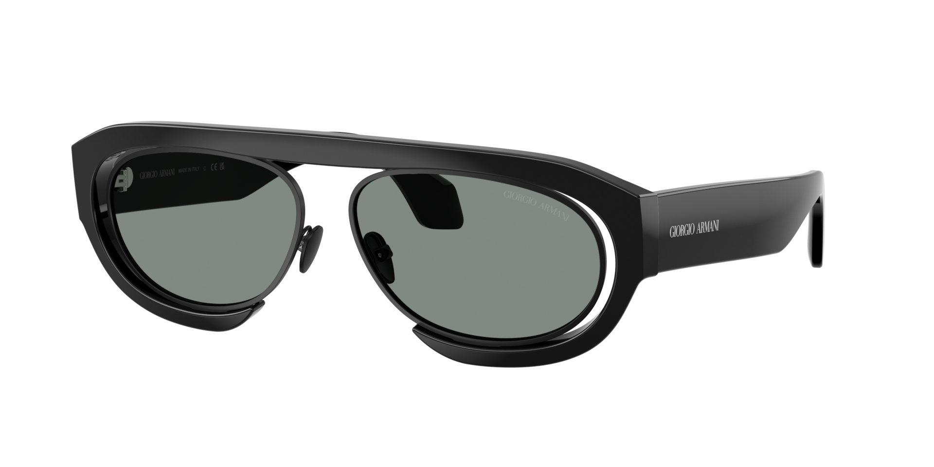 Giorgio Armani Mann Sunglass AR8239 - Rahmenfarbe: Schwarz, Linsenfarbe: Grau