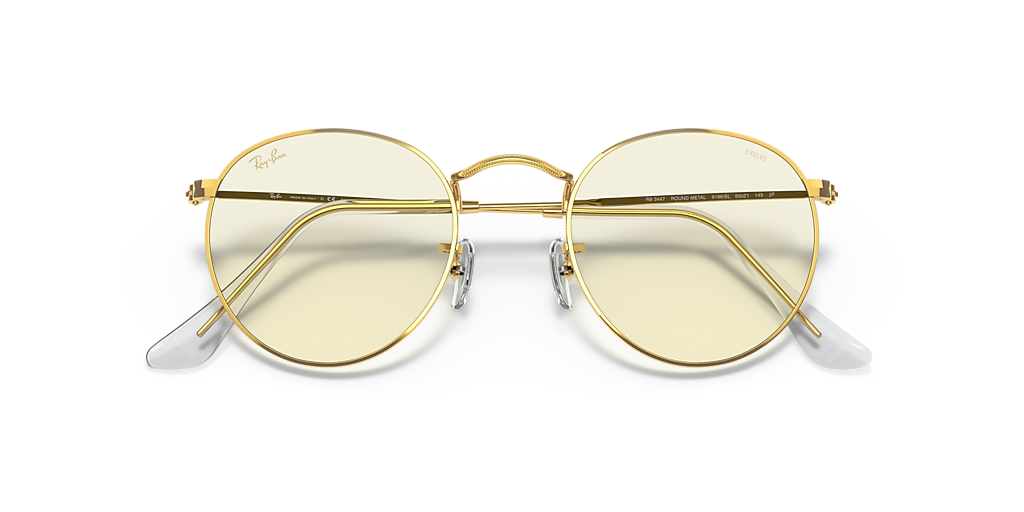 Ray-Ban RB3447 ROUND L EVOLVE 偏光　度なし Ray-Ban Round Blue-Violet Light Clear Evolve S (50 - 21) com