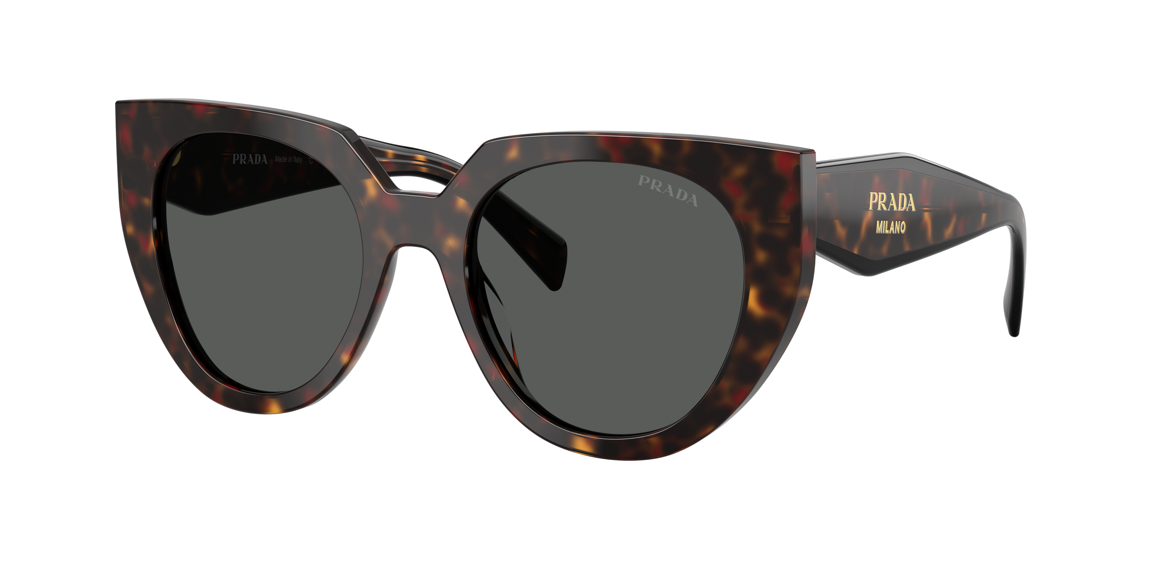 Prada PR 14WS M (52 - 20) with Grey lenses and Tortoise frame