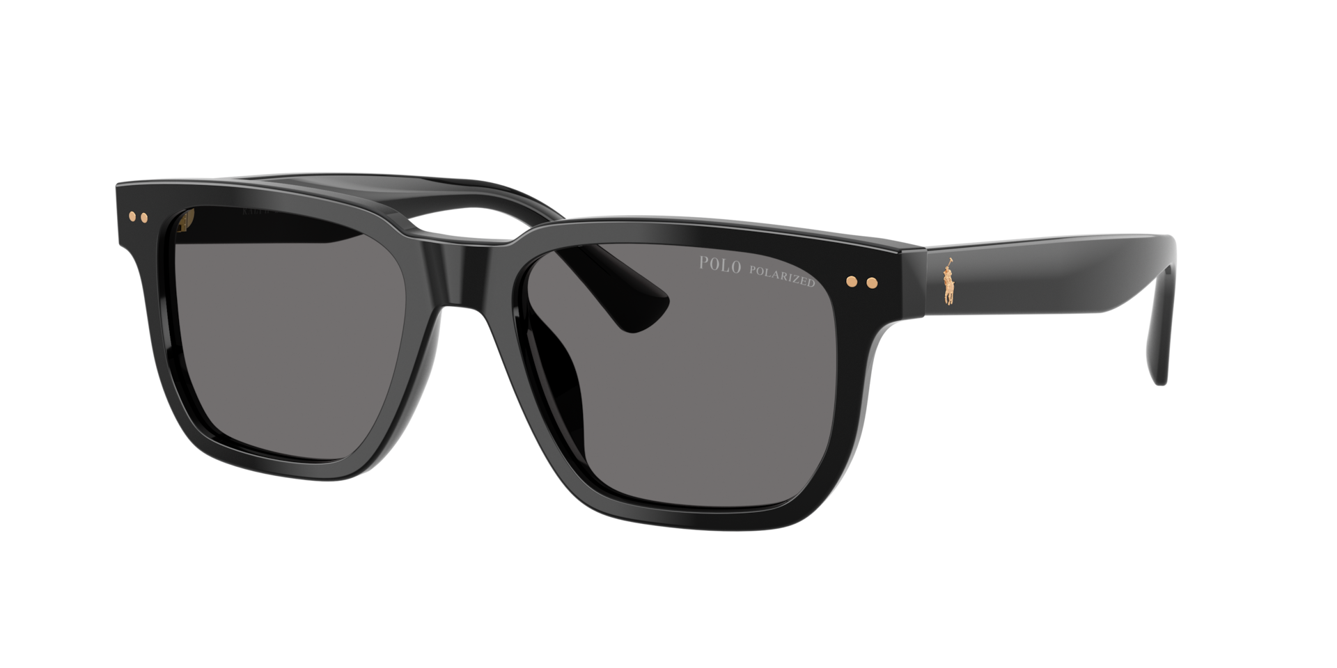 Polo Ralph Lauren Homme Sunglass PH4252U - Couleur du Monture: Noir brillant, Couleur de Lentille: Gris foncé Polarisé